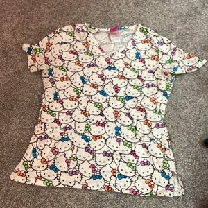 Hello Kitty Scrub Top - Multicolor Print